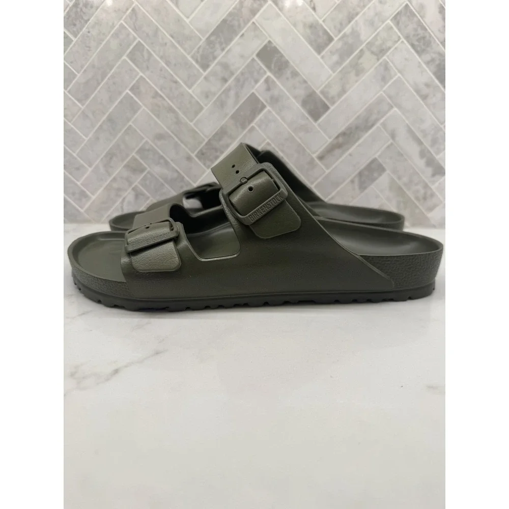 Birkenstock Arizona Essentials EVA Sandals Mens Size 11 44 Khaki Slip On Slides